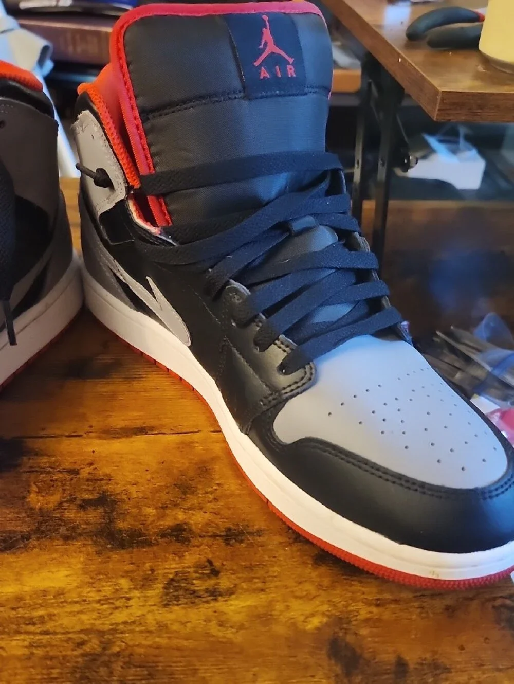 Jordan Men’s Mid-Top Sneakers - Black/Gray/Orange